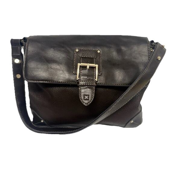 Liz Claiborne Handbags - LOWIISH START🚨NWOT Liz Claiborne Brown Leather Crossbody plastic on hardware